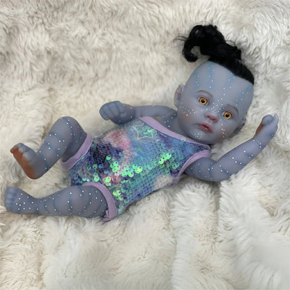 28cm Avatar Loulou Meadow Reborn Baby Doll Full Soft Vinyl Art Doll