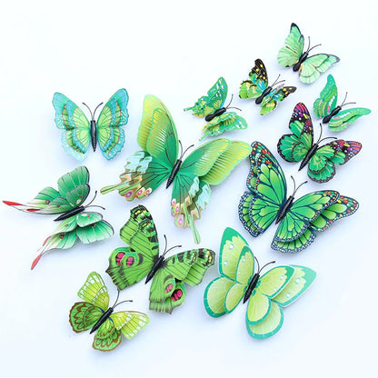 12Pcs 3D Butterfly Wall Stickers Decor for Kids Room Home Art