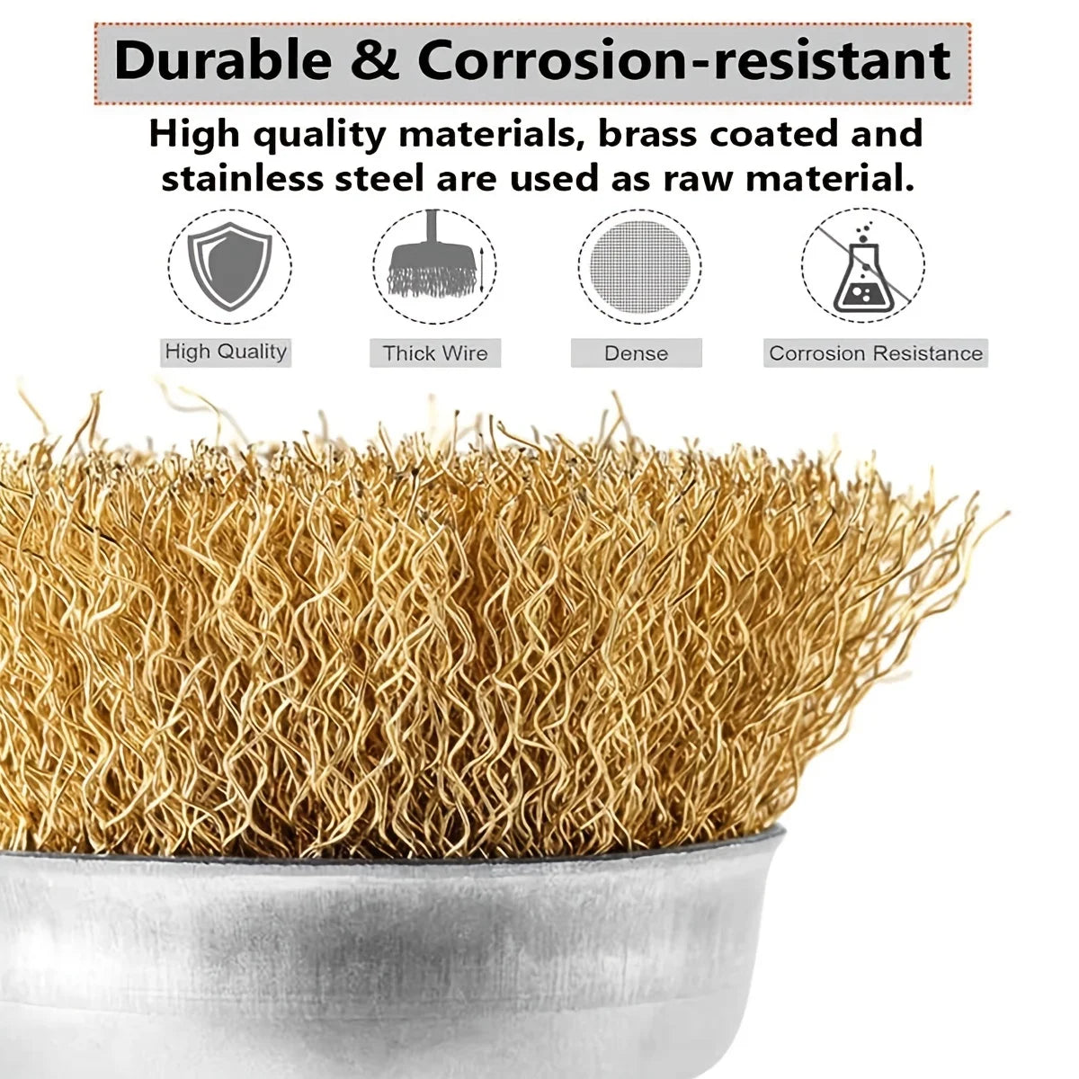 10 Pack Wire Brush Wheel Cup Brushes Coarse Crimped 1/4 Inch Shank Drill