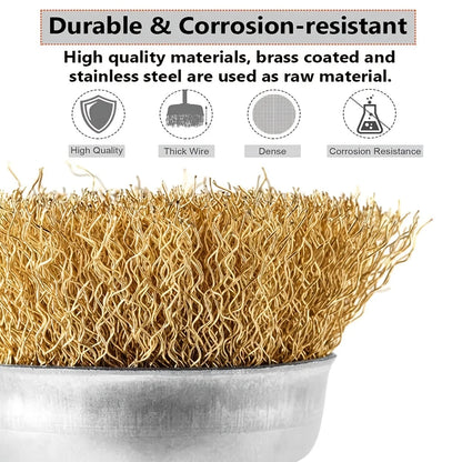 10 Pack Wire Brush Wheel Cup Brushes Coarse Crimped 1/4 Inch Shank Drill