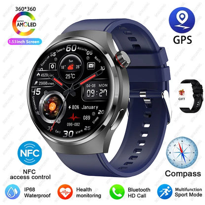 For Huawei GT4 PRO Smart Watch Men Watch 4 Pro AMOLED HD Screen Bluetooth Call GPS NFC Heart rate waterproof SmartWatch 2024 New-EXPROTAS