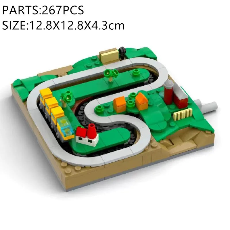 Moc Building Block Train Track Plastic Desktop Ornament Toy - Unisex