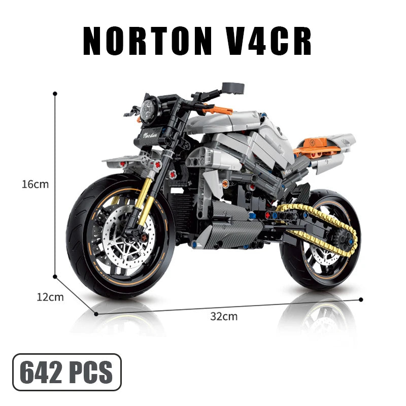 Technical Motorcycle Building Blocks Harley-Style Motorbike Racer Model Toy Gift