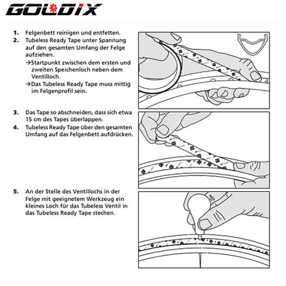 GOLDIX 50m Tubeless Rim Tape for MTB Road Bike, Vacuum Tire Mat Carbon Wheelset