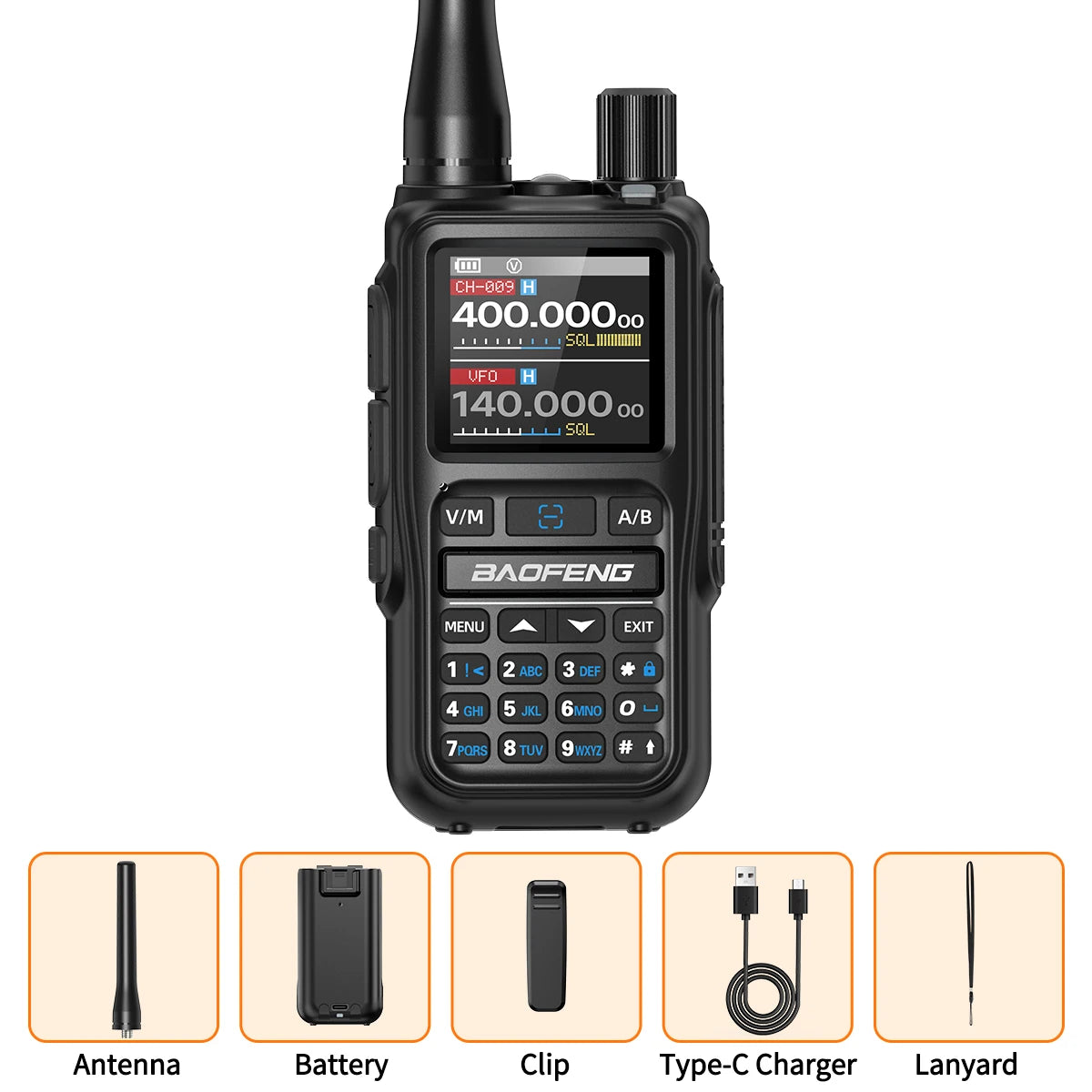 Baofeng Walkie Talkie Mini 2 Way Radio Bluetooth 5W Dual Band 1600mAh