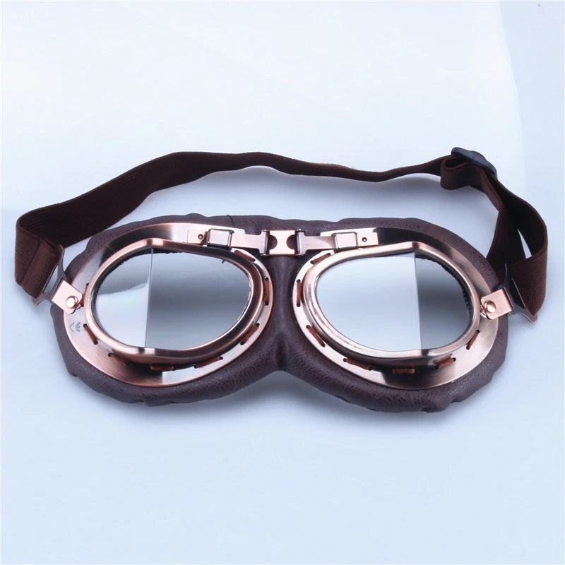 Vintage Motorcycle Pilot Goggles Retro Motocross Jet Scooter Off-Road Riding Glasses