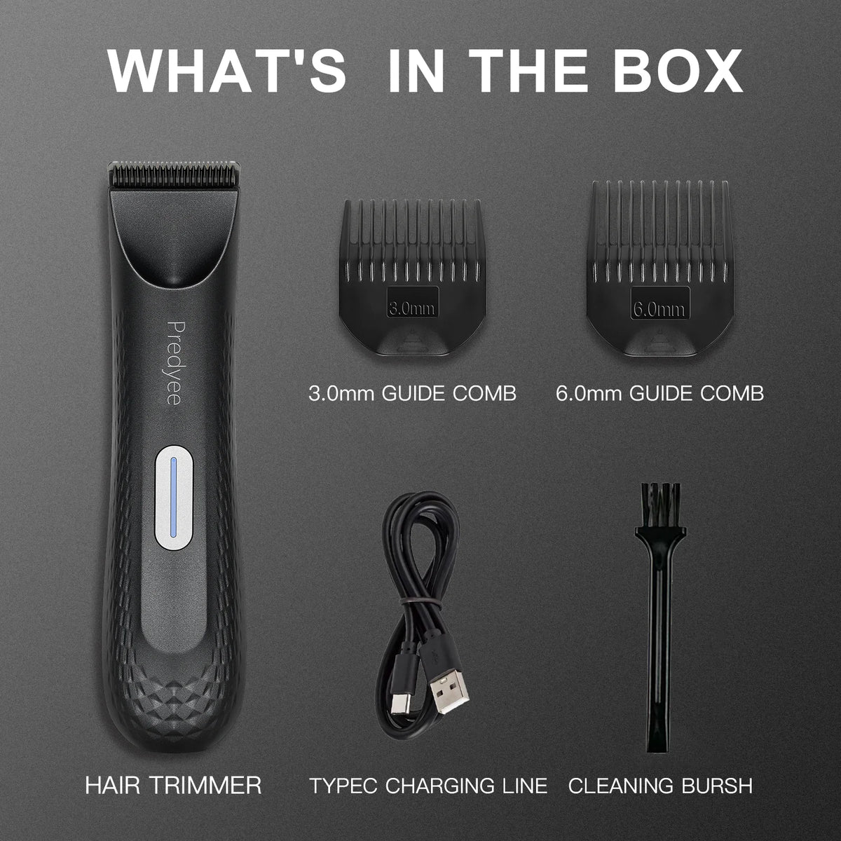 Electric Groin Hair Trimmer for Men Waterproof Ceramic Blade Body Groomer