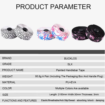 Road Bike Handlebar Tape BUCKLOS Cushioned Comfort Summer Bar Wrap