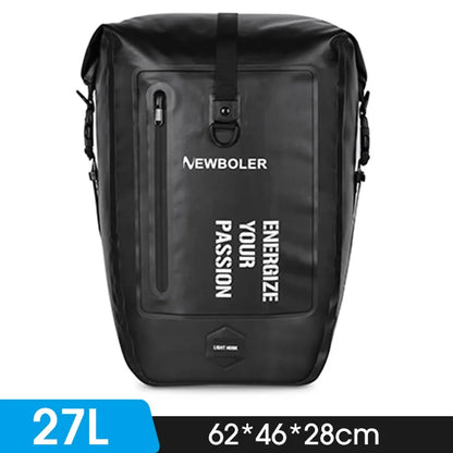 NEWBOLER 100%WaterproofBike Bag 27L Travel Cycling Bag Basket Bicycle Rear Rack Tail Seat Trunk Bag Bicycle Bag Panniers