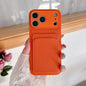 Orange Leather Wallet Case for iPhone 7-17 Air Pro Max Mini XR XS Card Holder