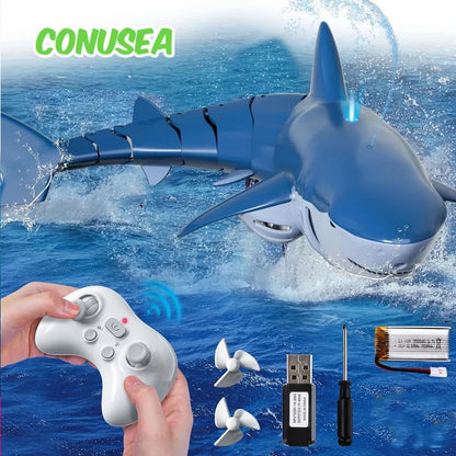 RC Control Shark Remote Water Toy Boat for Kids Swimming Pool Fun