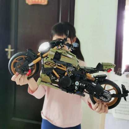 High Tech 1:5 Motorcycle City Sports Rapid Racing Motorbike Locomotive Moc Modular Brick Model Building Block Boy Gift Toy T4021-EXPROTAS
