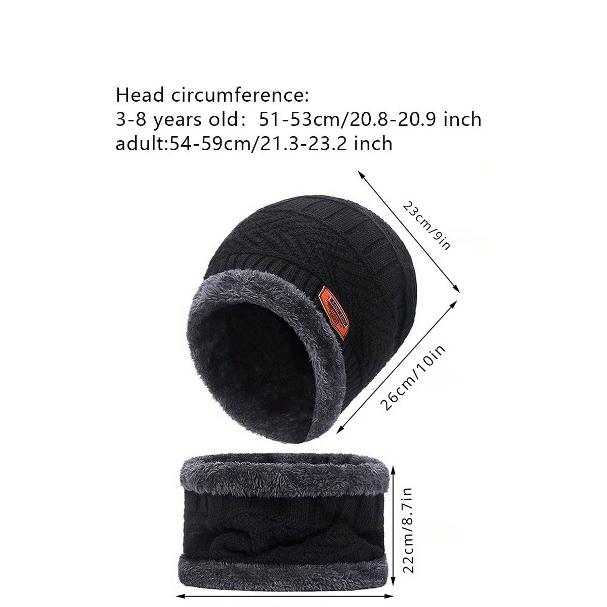 Men Women Beanie Winter Hat Scarf Gloves Thick Warm Knit Cap Set