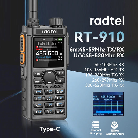 Radtel Walkie Talkie RT-910 5W 960 Channels Ham Radio AM/FM 45-59Mhz