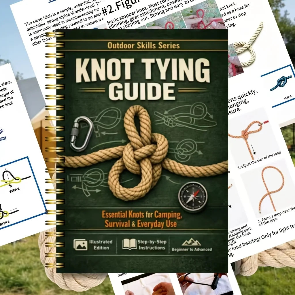 40 Page Illustrated Outdoor Survival Knot Guide for Camping Hiking