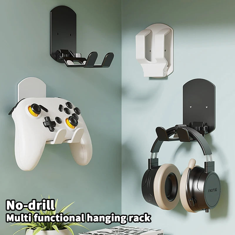 Universal Headphone Stand Wall Mount Holder Adhesive Under Desk Hanger