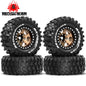 4pcs 1.9 Rubber Tires & Beadlock Wheels for 1/10 RC Crawler TRX4 SCX10 Gen8