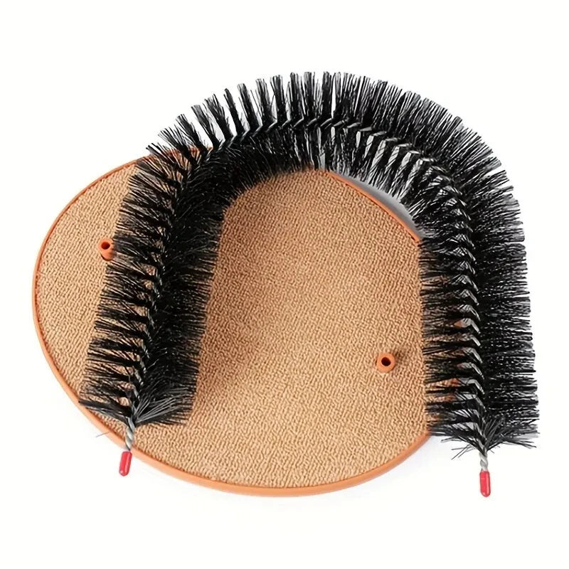 Cat Toy Arch Self Groomer with Massage Brush Scratching Pad Interactive Pet Toy