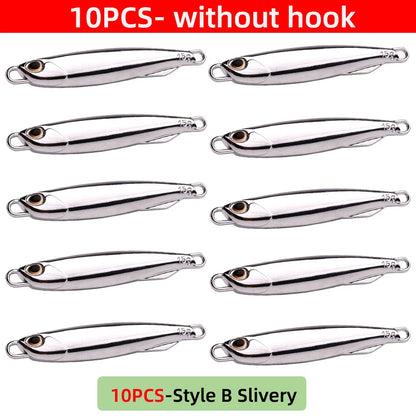 10pcs Fishing Lure Metal Jig Baits Sea Saltwater Casting Tackle 7g-80g