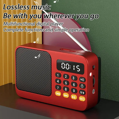 Music Rechargeable Speaker FM Radio Portable Digital Flashlight Player