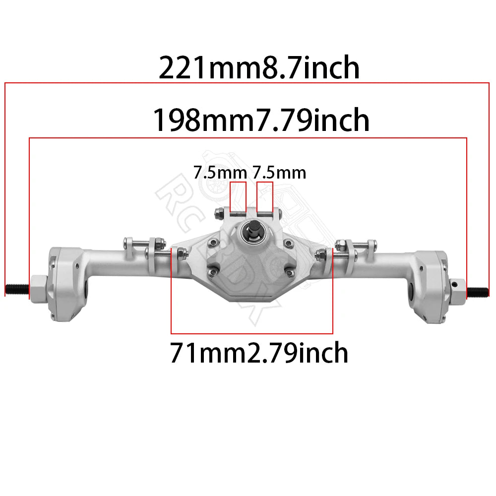 CNC Integrated Front & Rear Portal Axle for 1/10 RC Crawler Axial SCX10 II RGT GEN8 - EXPROTAS