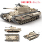 WW2 Military Tank Building Blocks Tiger Panther Churchill Brick Model Toy Set