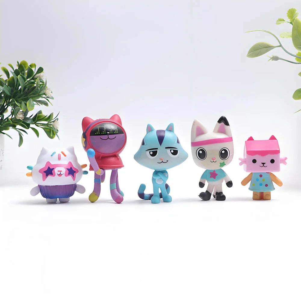 13Pcs Gabby Dollhouse Toy Smiling Car Anime Figure Cat Hug Dolls