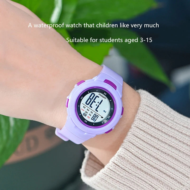 UTHAI CE49 Kids Smart Watch Luminous Waterproof Alarm Student Electronic Gift