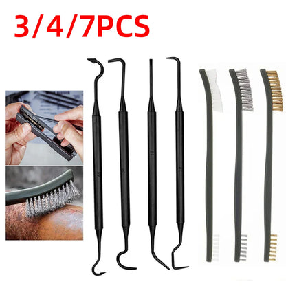 7PCS Wire Brush Set for Car Cleaning and Polishing Handy Steel Brushes