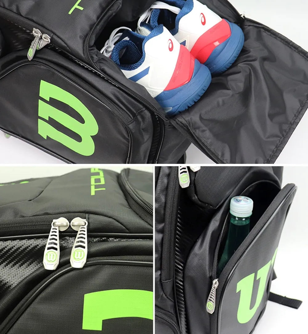 Wilson Tennis Bag Holds 2 Tennis Rackets Tennis Backpack Daily Portable Court Racket Bag Men Women Padel Sports Backpack-EXPROTAS