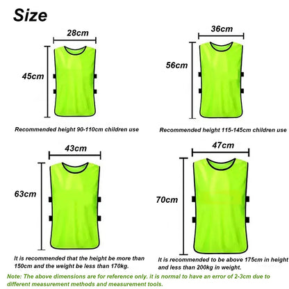 6PCS Pinnies Quick Drying Soccer Football Training Vests Youth Sports