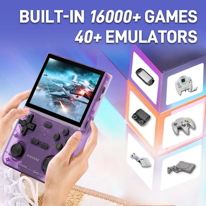 KINHANK Open Source K36 Retro Handheld Video Game Console 16000 Games Emulator for PS1/PSP/DC/N64/SS 500nit 3.5 Inch IPS Screen-EXPROTAS