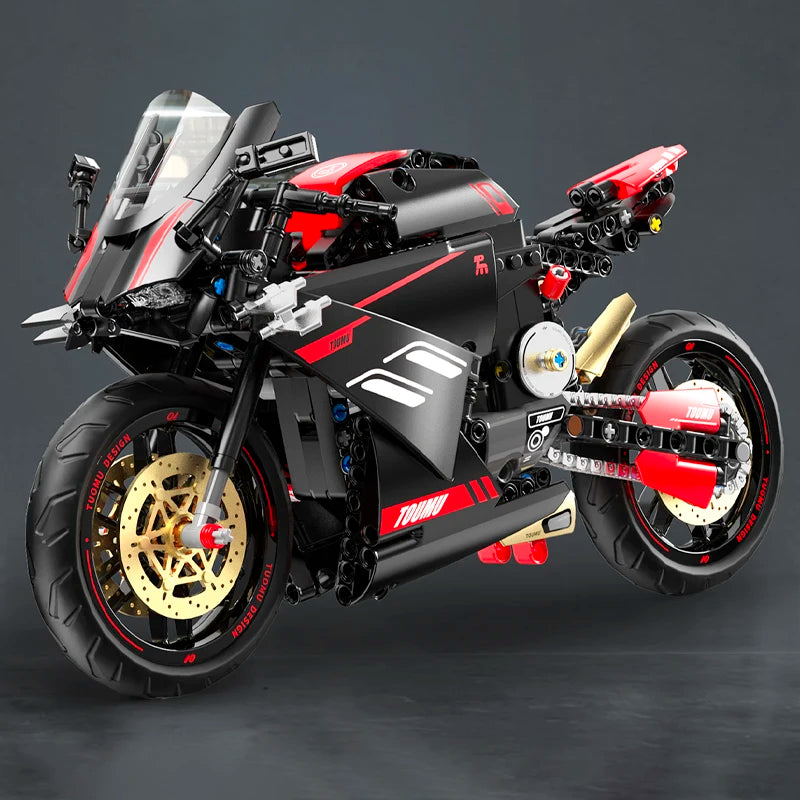 1:8 High-Speed Racing Motorcycle Building Blocks 426pcs DIY Technical Model Toy Gift