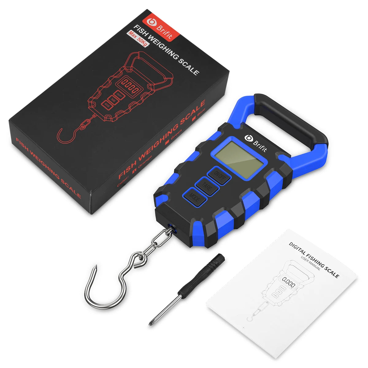 50Kg Digital Hanging Scale w/ Hook & Ruler Portable Luggage Fish Weigh