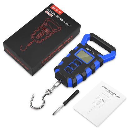 50Kg Digital Hanging Scale w/ Hook & Ruler Portable Luggage Fish Weigh