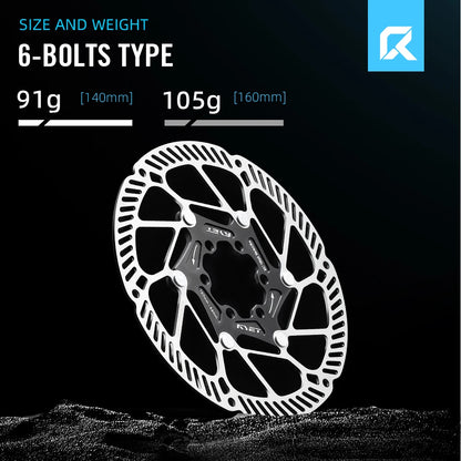 RYET Ultralight Floating Disc Rotor 140/160mm 6-Bolt Center Lock for MTB Road Bike