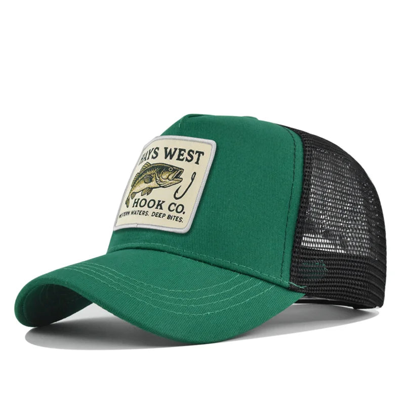 Mesh Fishing Cap Snapback Trucker Hat Breathable Unisex Outdoor