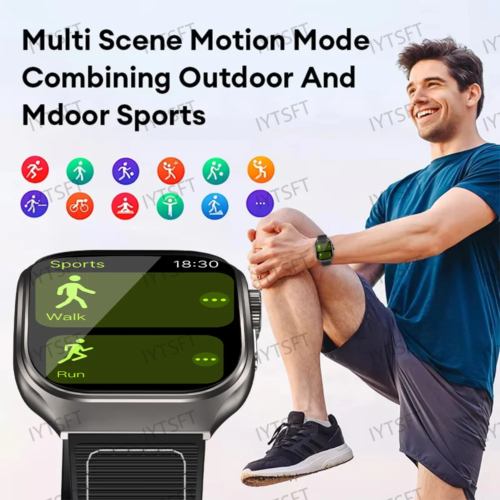 LAXASFIT Smart Watch Heart Rate Monitor 2.01 Inch Touch Screen for Men Women