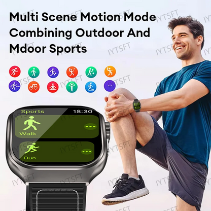 LAXASFIT Smart Watch Heart Rate Monitor 2.01 Inch Touch Screen for Men Women