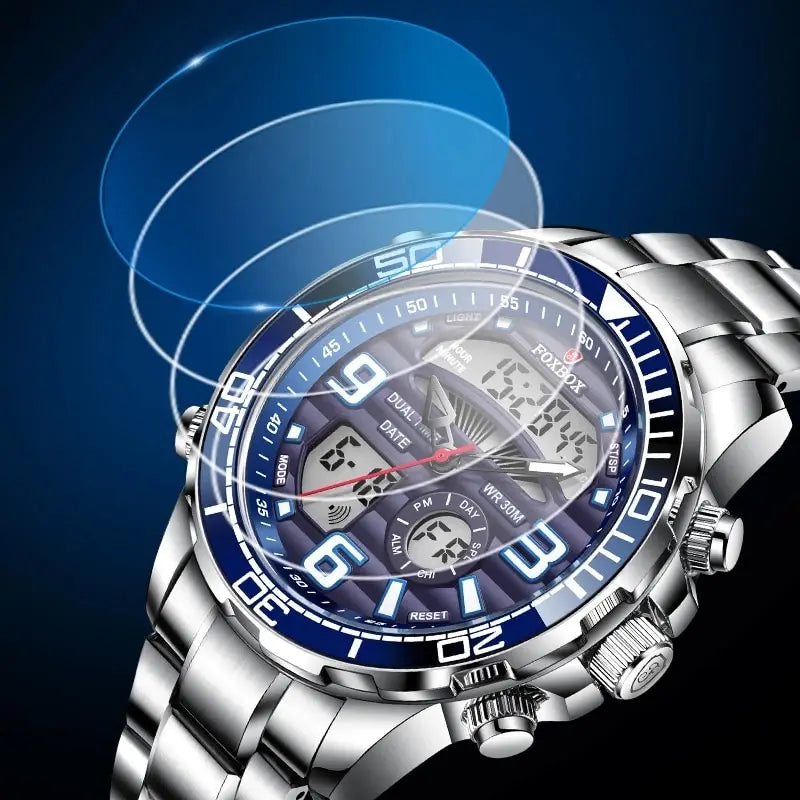 2024 Top Brand Luxury Digital Mens Watches Top Luxury Sport Quartz Wristwatch For Men All Steel Military Waterproof Clock+Box-EXPROTAS