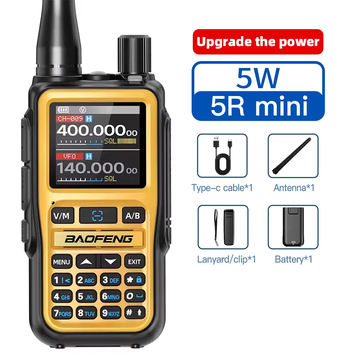 1PC Baofeng Walkie Talkie UV-5R Mini Bluetooth Radio 5W Long Range