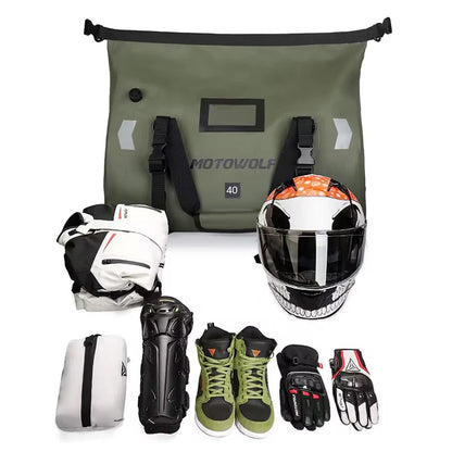 Waterproof Motorcycle Roll-Top Dry Tail Bag Backpack 20-66L