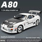 1:24 Fast & Furious Supra Alloy Diecast Sports Car Model, Pull Back Toy with Light & Sound Collectible Gift for Car Fans