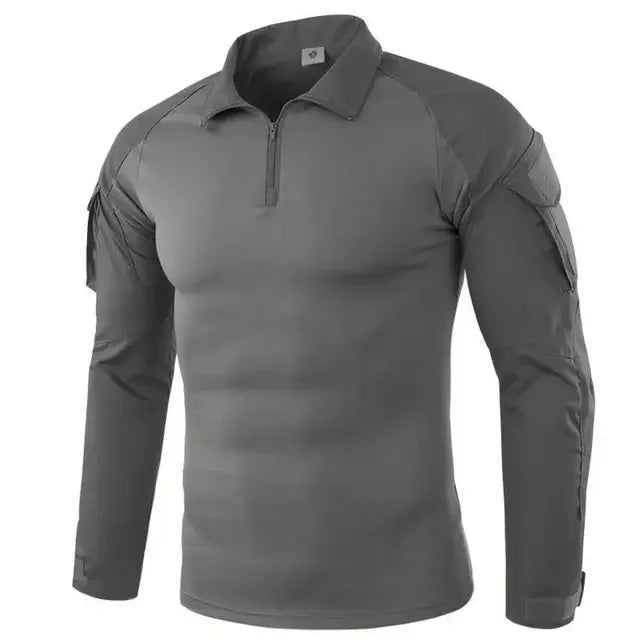 Mens Combat Military Tactical Long Sleeve Camo T-Shirt Army Shirt