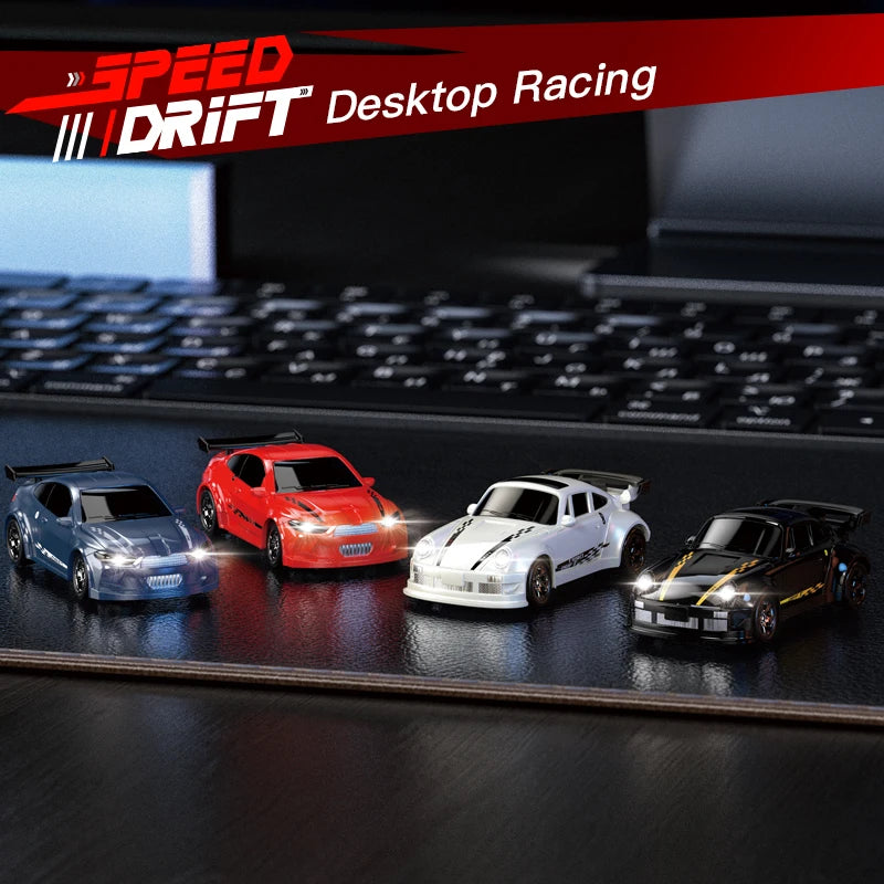 RC Drift Car 1:64 Remote Control Racing Toy 4WD LED Lights