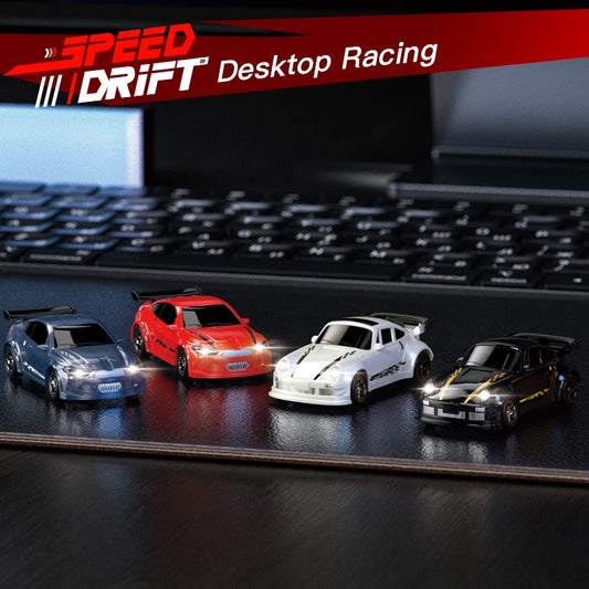 RC Drift Car 1:64 Remote Control Racing Toy 4WD LED Lights