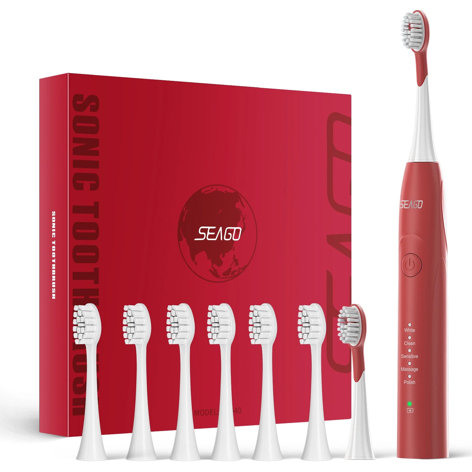 Seago Sonic Electric Toothbrush Two-engines Magnetic Core Oral Care Smart Adult Timer Brush Waterproof Brushes SG540-EXPROTAS