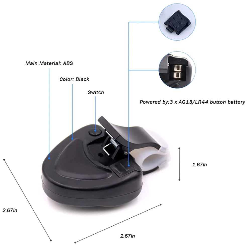 LED Fishing Bite Alarm Clip Carp Rod Bell Sound Indicator Night Sensor
