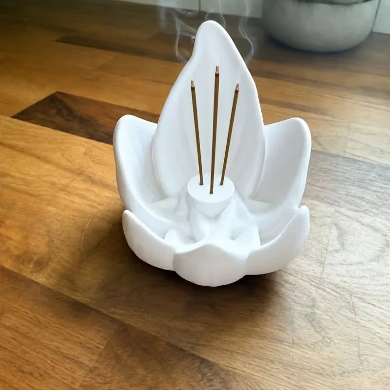 Lotus Incense Censer Holder Burner Home Decor Alloy Stick