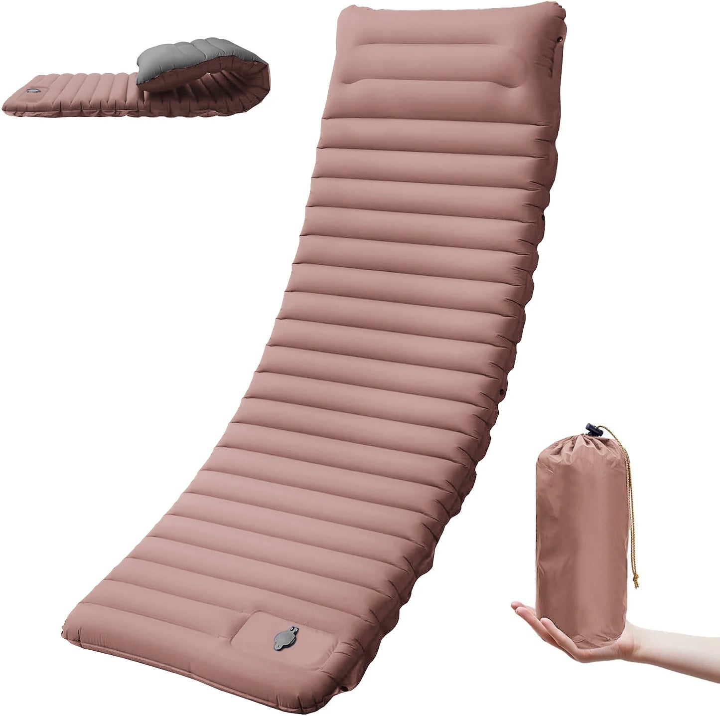 Extra Thick Camping Sleeping Pad 4 Inch Self-Inflating Outdoor Mat